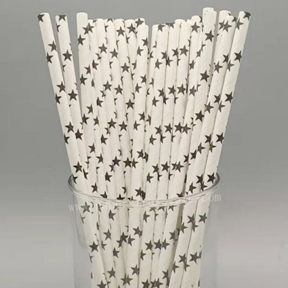 Black Star Paper Drinking Straws 500 pcs