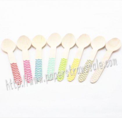 Bulk Chevron Wooden Spoons 400pcs Mixed 8 Colors [chevronws001]