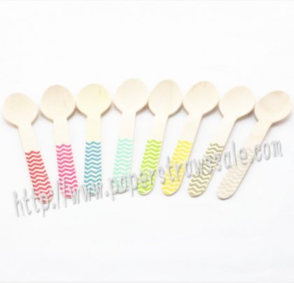 Bulk Chevron Wooden Spoons 400pcs Mixed 8 Colors