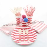 193 pieces/lot Christmas Dinnerware Set Red Striped