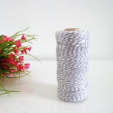 Gray Stripe Print White Bakers Twine 15 Spools