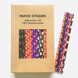 100 Pcs/Box Mixed Party Halloween Fun Paper Straws