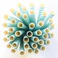 Horizontal Stripe Light Blue Circle Paper Straws 500 Pcs