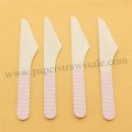 Baby Pink Zig Zag Print Wooden Knife 100pcs Baby Pink Zig Zag Print Wooden Knife 100pcs