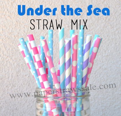 200pcs Under the Sea Theme Paper Straws Mixed [themedstraws056]