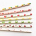 100 Pcs/Box Fruit Mixed Green Red Yellow Paper Straws