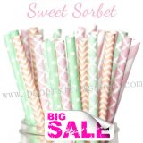 250pcs Easter SWEET SORBET Paper Straws Mixed