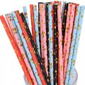 100 Pcs/Box Mixed Metallic Foil Assorted Dot Bubble Paper Straws