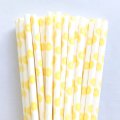 100 Pcs/Box Fruit Yellow Lemon Paper Straws