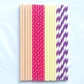100 Pcs/Box Mixed Spring Bouquet Party Paper Straws