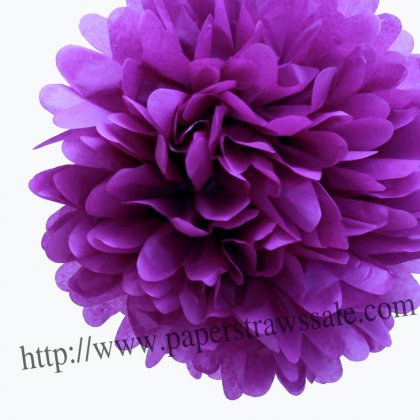 8" and 14" Purple Paper Pom Pom Tissue 20pcs [paperflower004]