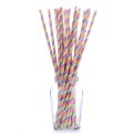 Colorful Colored Rainbow Striped Paper Straws 500pcs