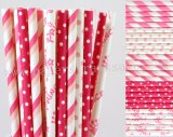 250pcs Pink Princess Party Paper Straws Mixed