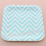 7" Blue Chevron Square Paper Plates 60pcs 7" Blue Chevron Square Paper Plates 60pcs