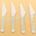 Wooden Knives with Gold Striped Print 100pcs