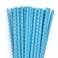 100 Pcs/Box Mermaid Blue Silver Foil Scale Paper Straws