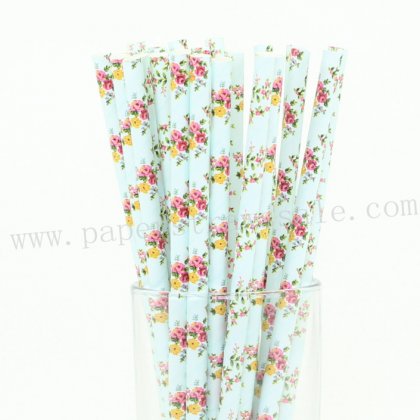 French Romantic Flower Paper Straws 500pcs [fpaperstraws005]