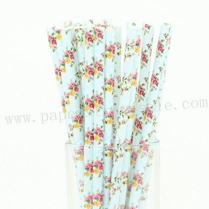 French Romantic Flower Paper Straws 500pcs