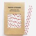 100 Pcs/Box Fruit Green Red Watermelon Paper Straws 100 Pcs/Box Fruit Green Red Watermelon Paper Straws