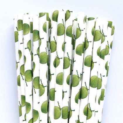 Hawaiian Summer Green Coconut Paper Straws 500 Pcs