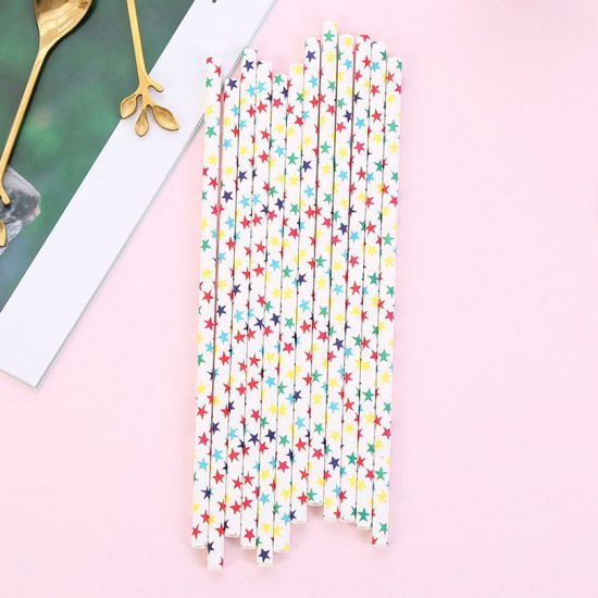 Colorful Colored Rainbow Star Paper Straws 500 pcs - Click Image to Close