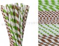 200pcs Lime Green and Brown Paper Straws Mixed 200pcs Lime Green and Brown Paper Straws Mixed