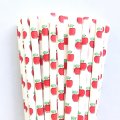 100 Pcs/Box Fruit Green Red Apple Paper Straws