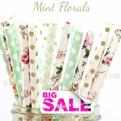 200pcs SUMMER SOIREES Themed Paper Straws Mixed [themedstraws216]