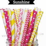 175pcs Lilac Purple Chic Paper Straws Mixed