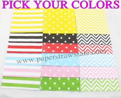 2000pcs Striped Dot Chevron Paper Napkins Wholesale [wholesale007]