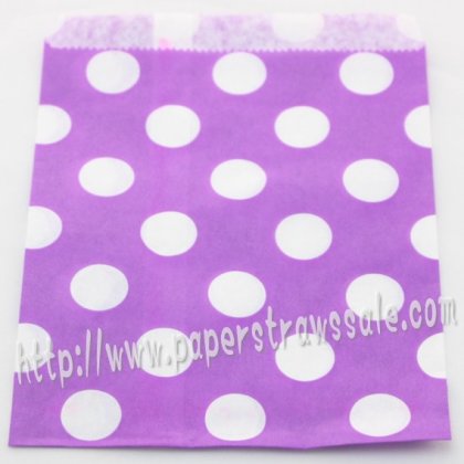 Purple Polka Dot Paper Favor Bags 400pcs [pfbags097]