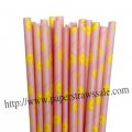 Daisy Flower Print Pink Paper Straws 500pcs