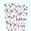 Hawaiian Monstera Leaf Flamingo Paper Straws 500 Pcs