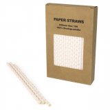 100 pcs/Box Light Pink Swiss Dot Paper Drinking Straws