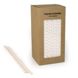 250 pcs/Box Light Pink Swiss Dot Paper Straws