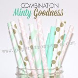 200pcs MINTY GOODNESS Paper Straws Mixed