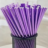 Plain Metallic Solid Purple Foil Paper Straws 500 Pcs