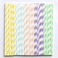 100 Pcs/Box Mixed Stripe Perfectly Pastel Paper Straws