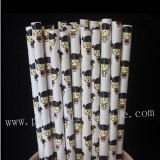 Baby Girl Kids Doll Print Paper Straws 500pcs