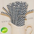 Navy Zig Zag Bendy Paper Straws 500pcs Navy Zig Zag Bendy Paper Straws 500pcs