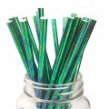 Foil Green Iridescent Paper Straws 500 pcs