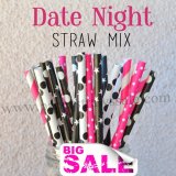 200pcs Date Night Paper Straws Mixed