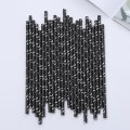 Halloween White Bat Black Paper Straws 500 pcs