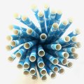 White Polka Dot Blue Paper Straws 500 Pcs