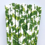 Hawaiian Tropical Green Plantain Leaf Paper Straws 500 Pcs
