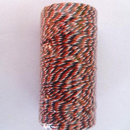 Bakers Twine With Orange Black White Stripe 15 Spools [bakerstwine018]