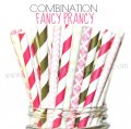 200pcs FANCY PRANCY Themed Paper Straws Mixed