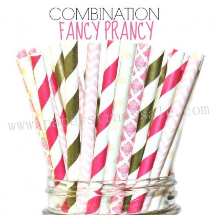 200pcs FANCY PRANCY Themed Paper Straws Mixed [themedstraws192]