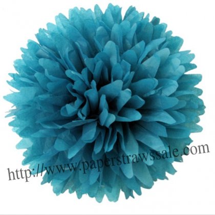 8" and 14" Tea Blue Pom Pom Tissue 20pcs [paperflower016]