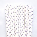 White With Lilac Lavender Swiss Dot Paper Straws 500 Pcs